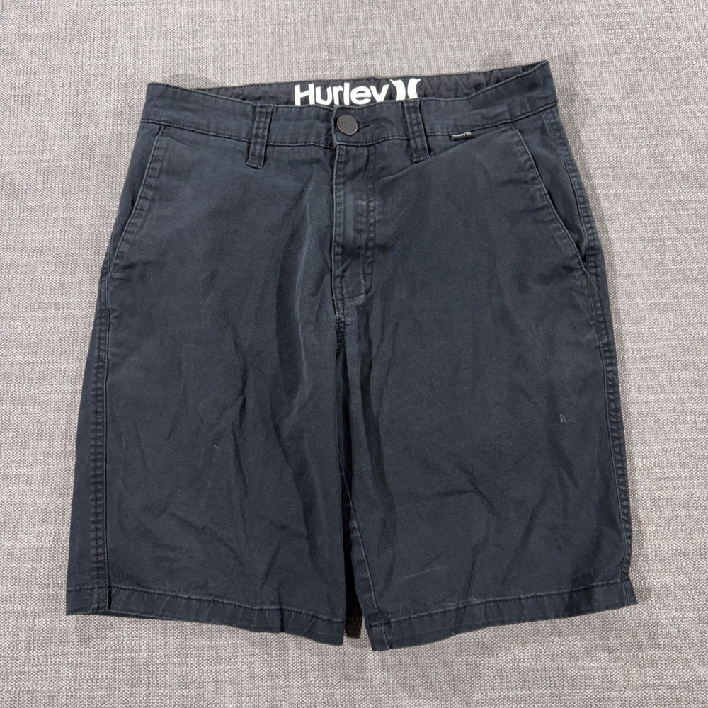 Hurley Chino Walk Shorts Mens 30 Black Good Solid Casual Summer Surf Skate
